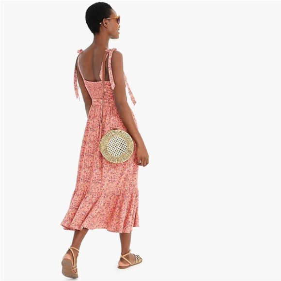 J Crew - Button-front midi dress with ruffle hem in soft rayon - Size 2 - Picture 3 of 11